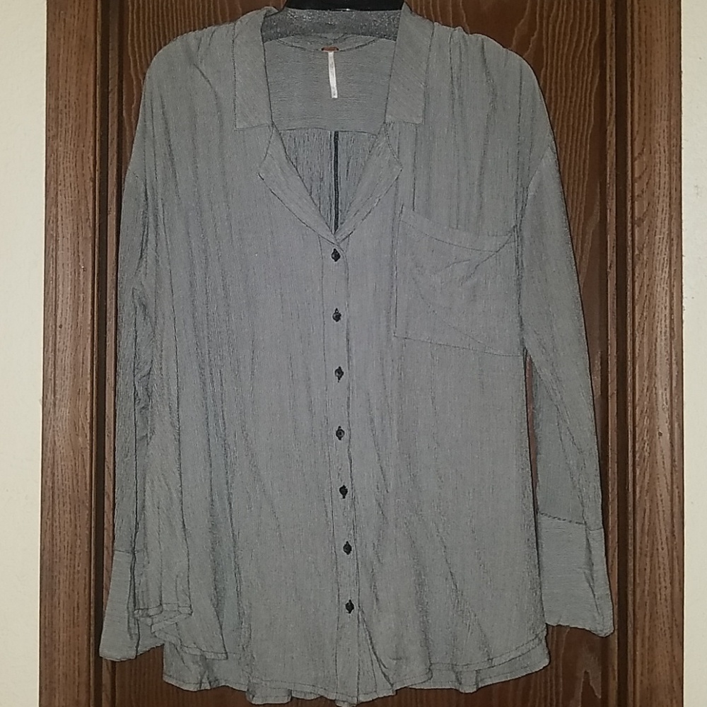 Free People button up top